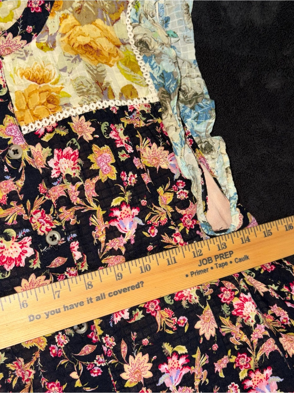 Anthropologie Womens Mixed Floral Tiered Maxi Dress Patchwork Boho Western - Picture 5 of 6